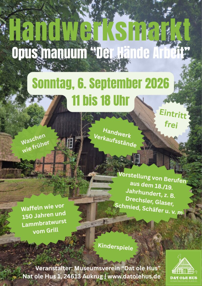 Handwerksmarkt im „Dat ole Hus“ Handwerksmarkt im „Dat ole Hus“